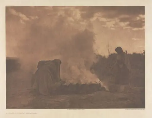 Portfolio XVII, Plate 603: Pottery Burners at Santa Clara, by Edward S. Curtis
