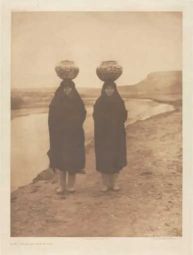 Portfolio XVII, Plate 610: Zuñi Girls at the River, by Edward S. Curtis