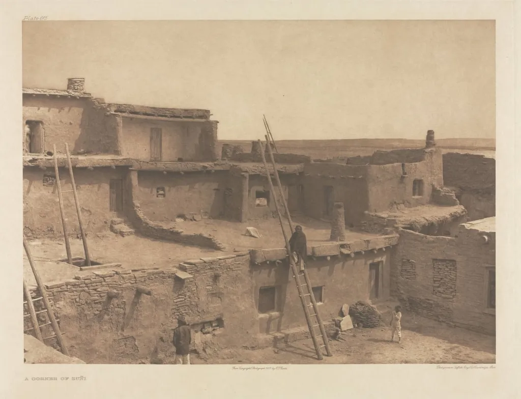 Portfolio XVII, Plate 615: A Corner of Zuñi, by Edward S. Curtis, 1903
