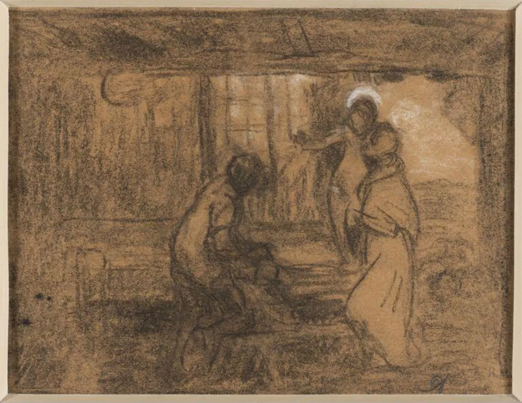 Study for the oil painting, "The Carpenter's Shop.", by Edward Stott, 1910
