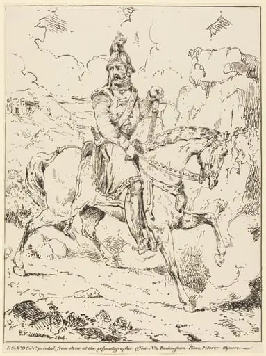 Knight in Armor on Horseback, by Edward Vernon Utterson