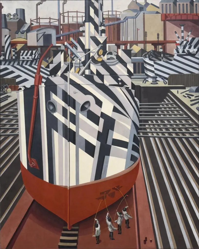 Dazzle-ships in Drydock at Liverpool, by Edward Wadsworth