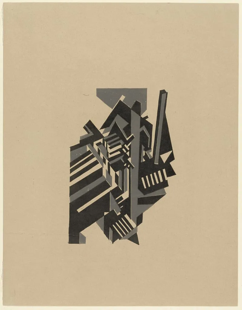 Untitled, by Edward Wadsworth, ink, 1914