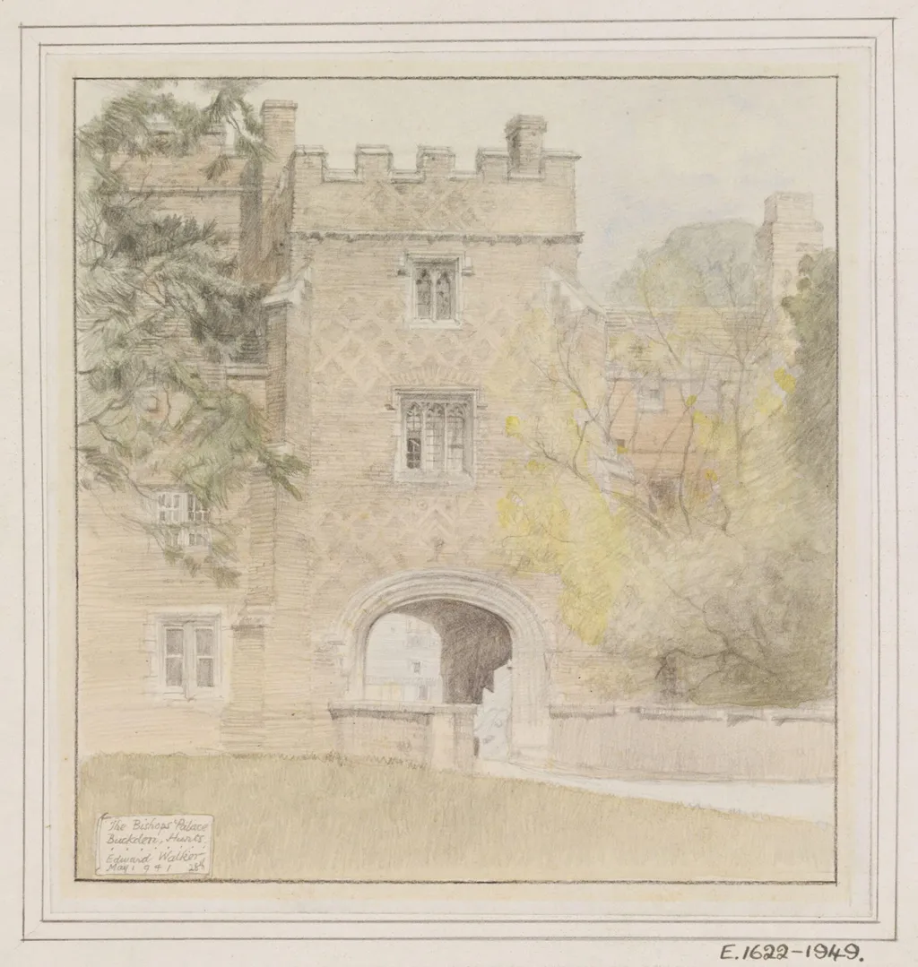 The Bishops' Palace, Buckden, by Edward Walker, watercolor, 28