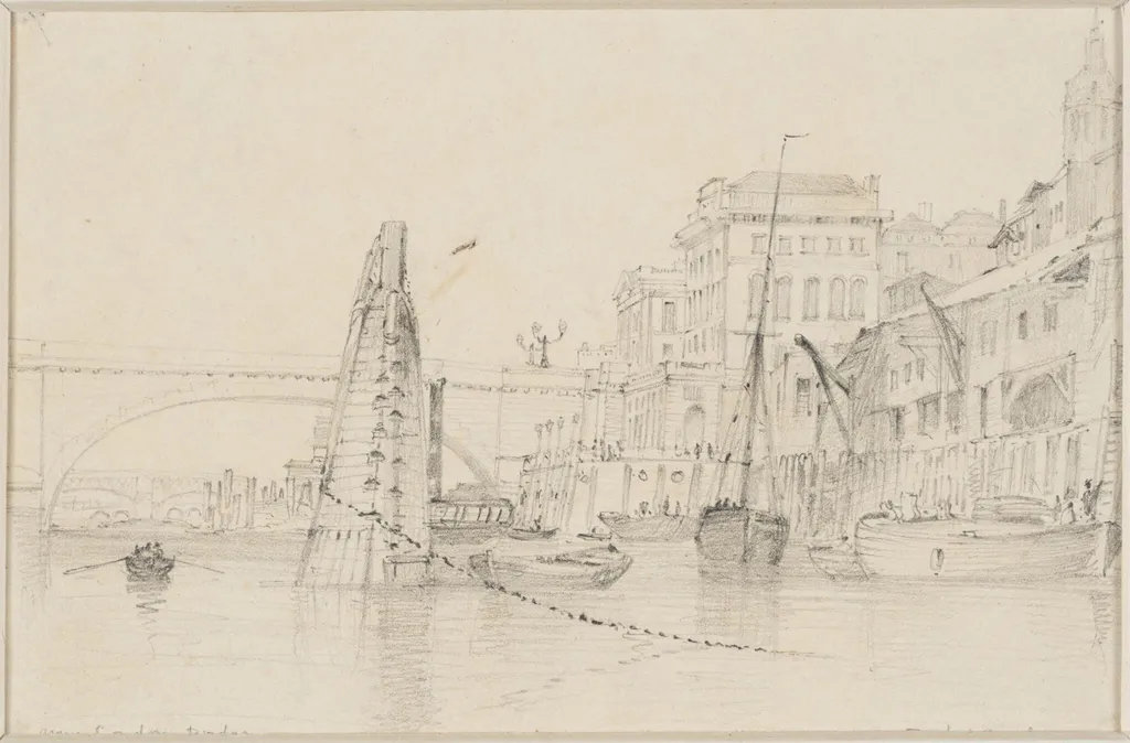 New London Bridge, and Fresh Wharf, by Edward William Cooke, 1838