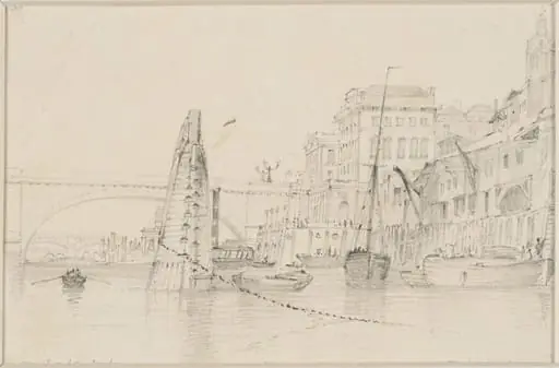 New London Bridge, and Fresh Wharf, by Edward William Cooke