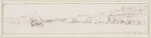 Part of the cliffs of Gebel et Tayr, by Edward William Cooke