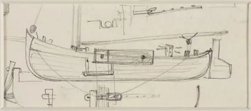 Section of a sailing barge, by Edward William Cooke