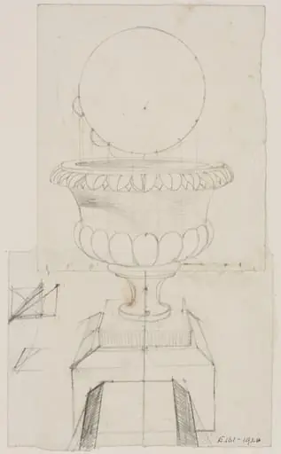 Drawing illustrating the theory of perspective, by Edward William RA FRS FSA Cooke