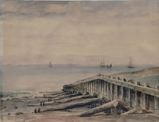Sea Groyn at Hastings, by Edward William RA FRS FSA Cooke