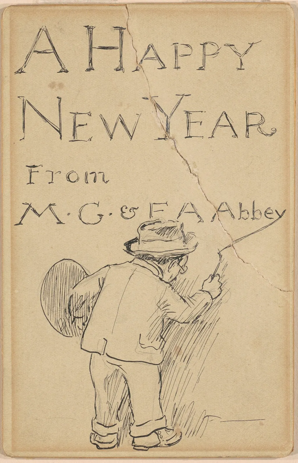 A Happy New Year, by Edwin Austin Abbey, ink, 1905