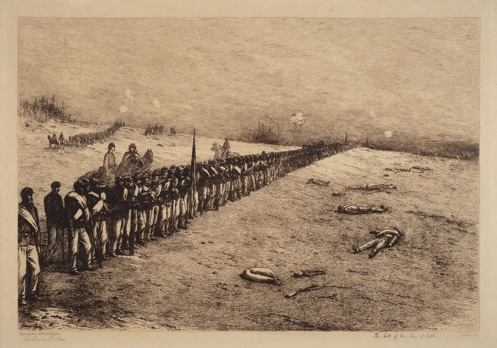 The Halt of the Line of Battle, by Edwin Forbes, ink, 1876