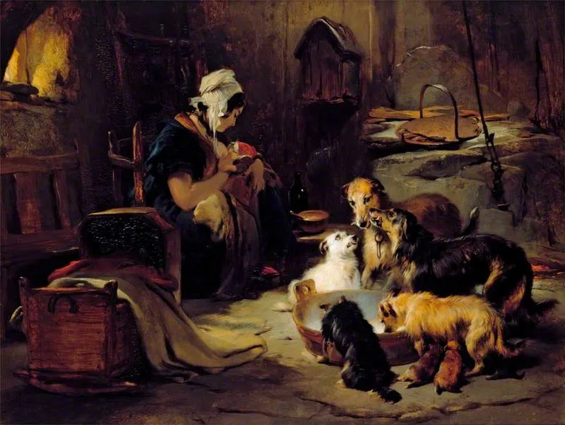 A Highland Breakfast, by Edwin Landseer, oil, 1834