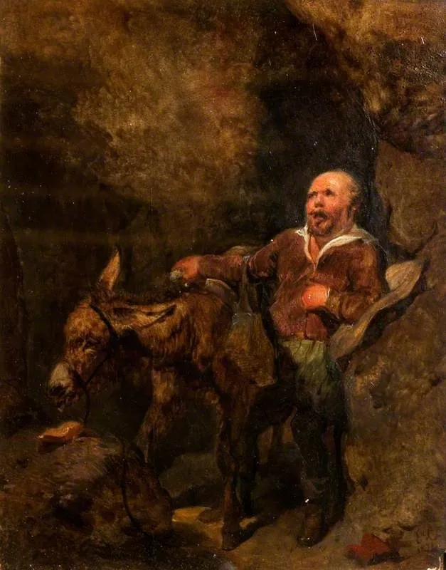 Sancho Panza and Dapple (from Cervantes' 'Don Quixote'), by Edwin Landseer, unspecified, 1824