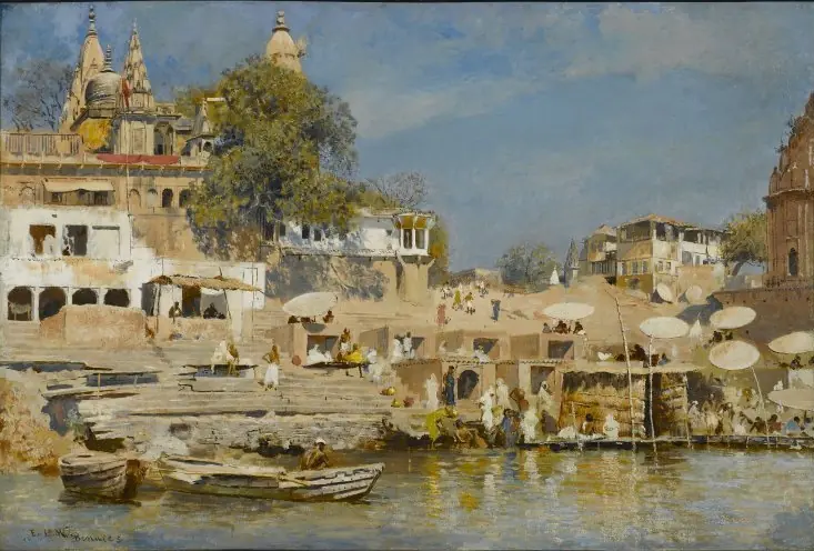 Temples and Bathing Ghat at Benares, by Edwin Lord Weeks