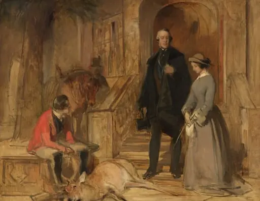 The Duke of Devonshire and Lady Louisa Egerton, by Edwin, Sir Landseer