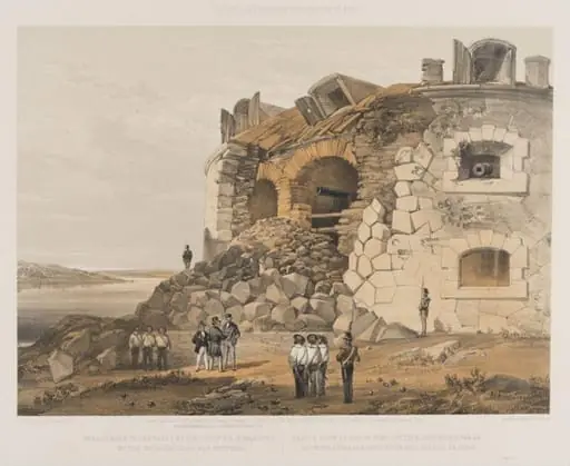 Breach made in the walls of Fort Nottick, Bomarsund, by the English Sand Bay Battery, by Edwin Thomas Dolby