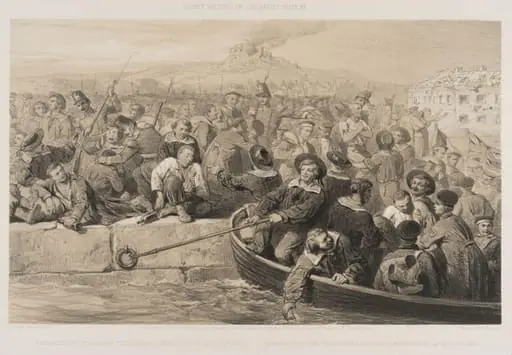 Embarkation of Russian Prisoners at Bomarsund, by Edwin Thomas Dolby