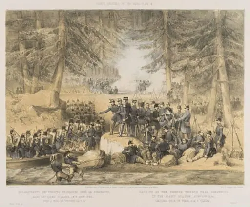 Landing of the French Troops near Bomarsund, by Edwin Thomas Dolby