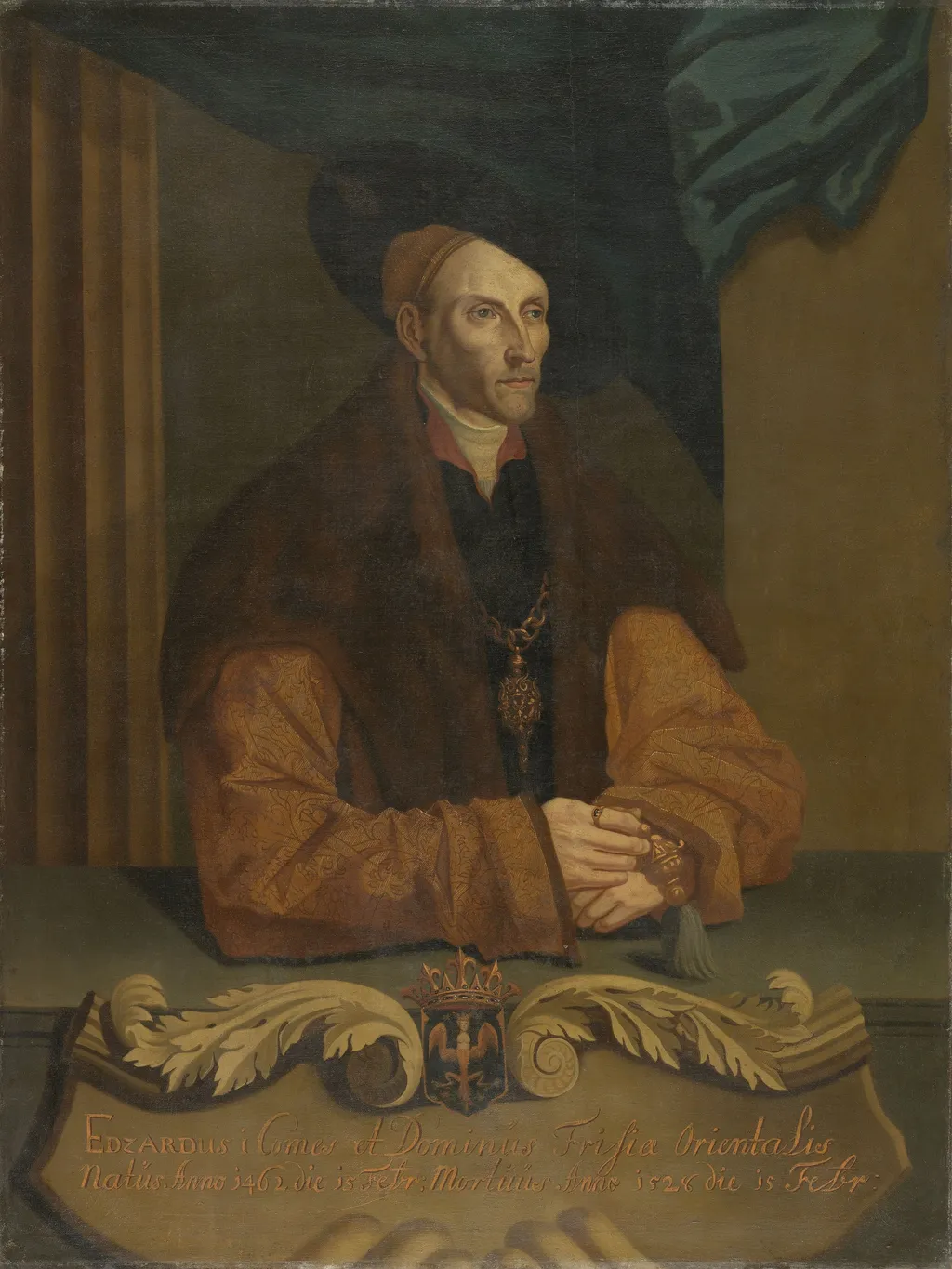 Edzard I (1462-1528), count of East Friesland, oil, 1525