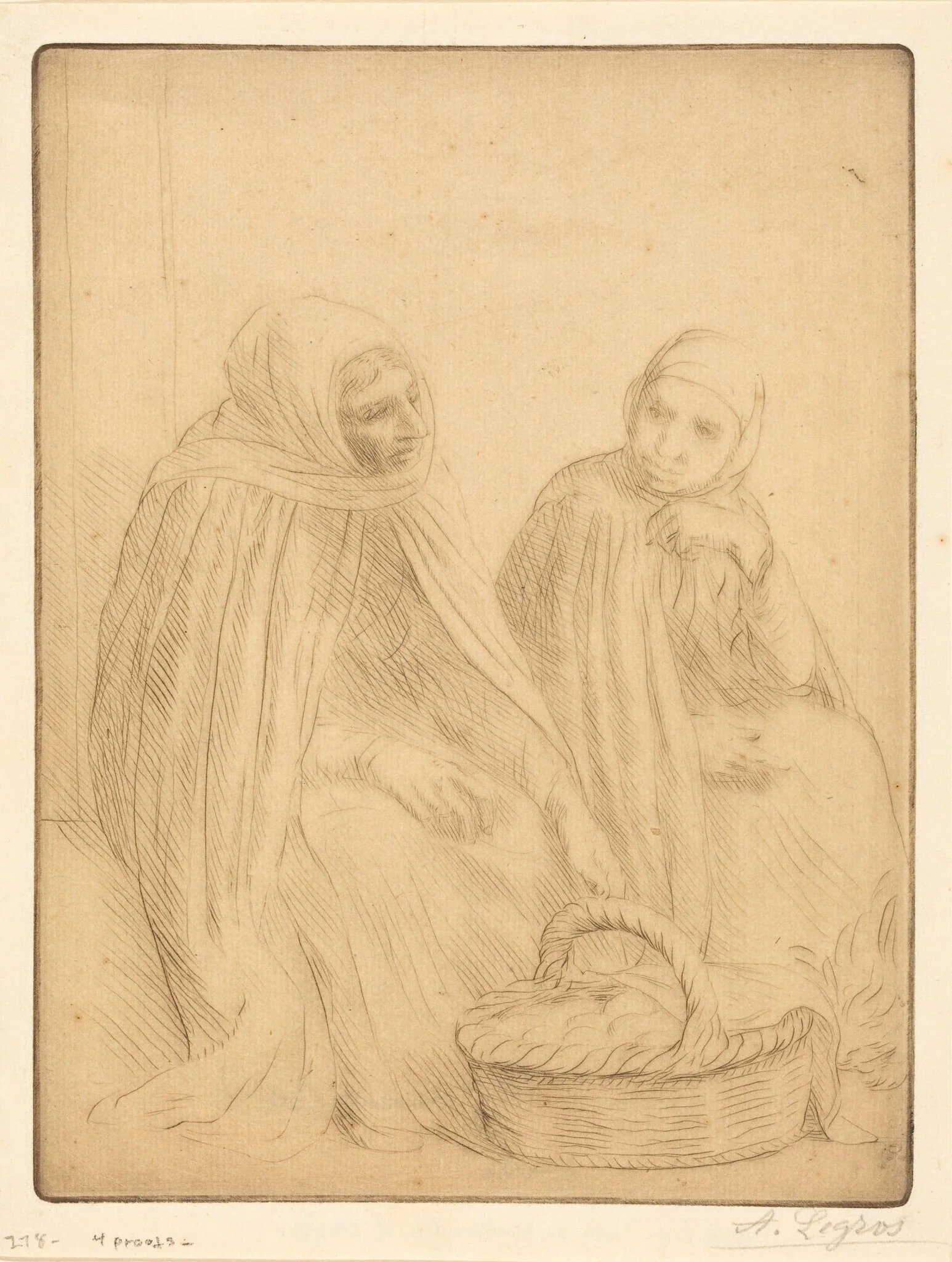 Egg-sellers, 1st plate (Les marchandes d'oeufs), detail