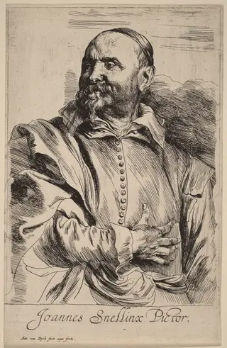 Jan Snellinx, by Anthony van Dyck, ink, 1634