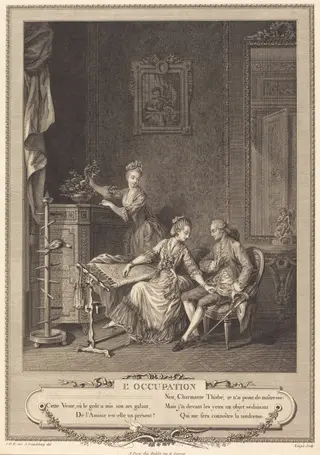 L'occupation, by Charles Louis Lingée, ink, 1784