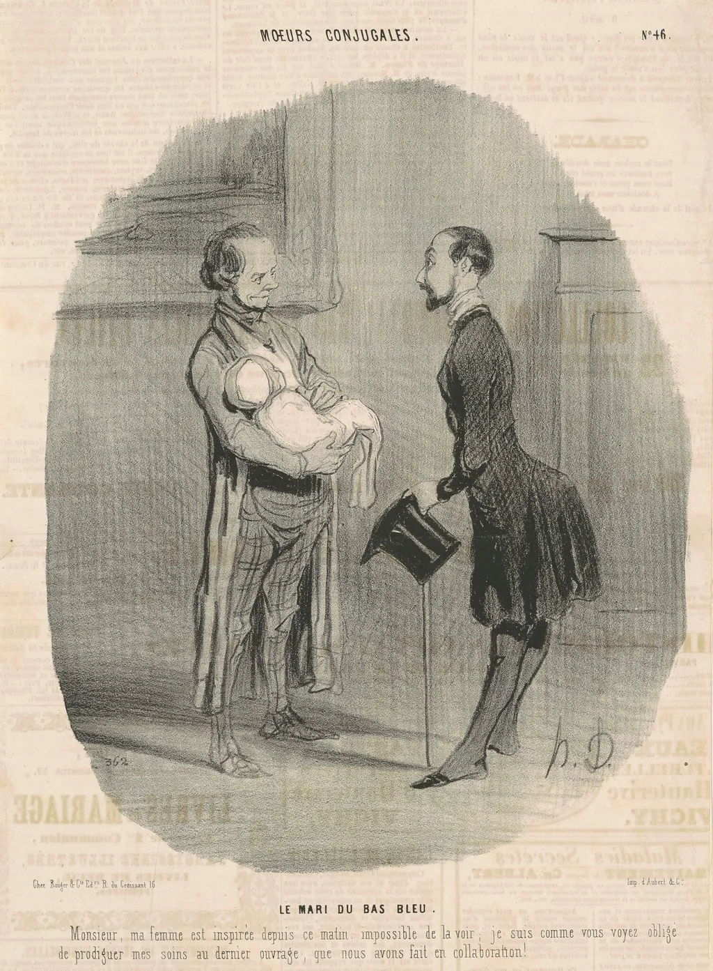 Le mari du bas-bleu..., by Honoré Daumier, ink, 1842