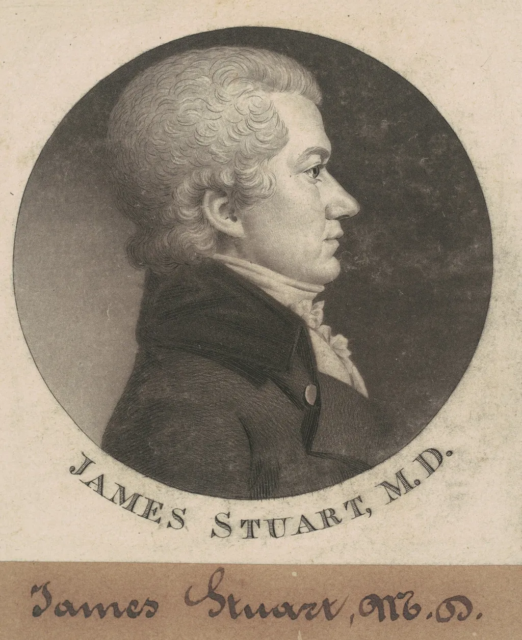 James Stuart, by Charles B. J. Févret de Saint-Mémin, ink, 1802