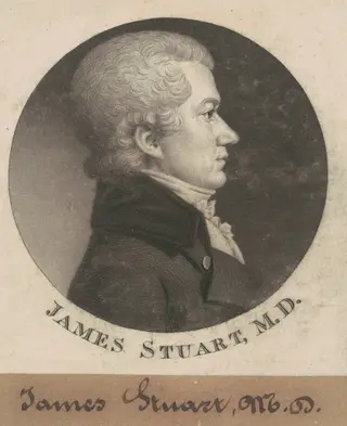 James Stuart, by Charles B. J. Févret de Saint-Mémin, ink, 1802