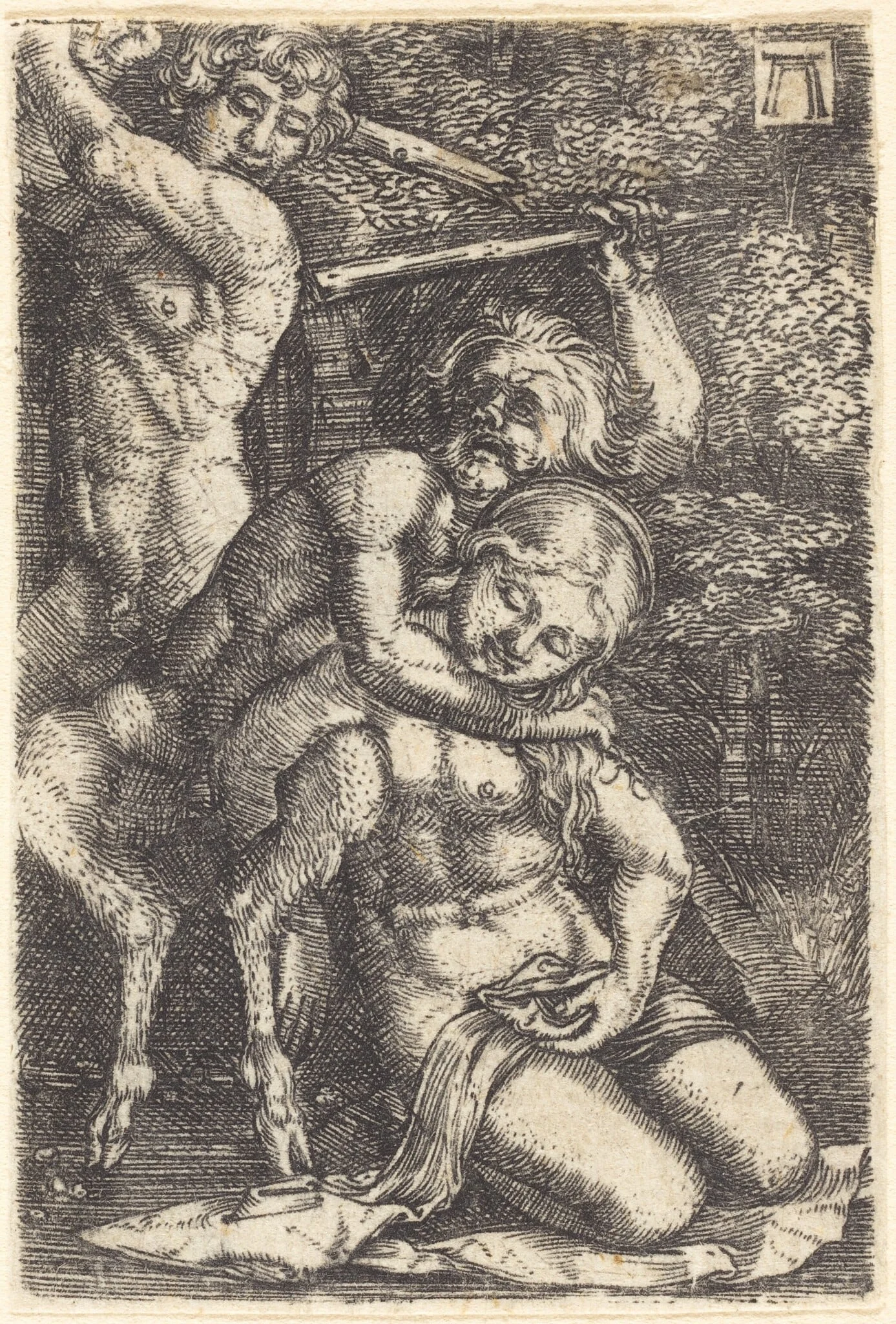 Two Satyrs Fighting about a Nymph, detail