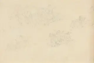 Sheet of Studies, by John Flaxman, graphite, 1790