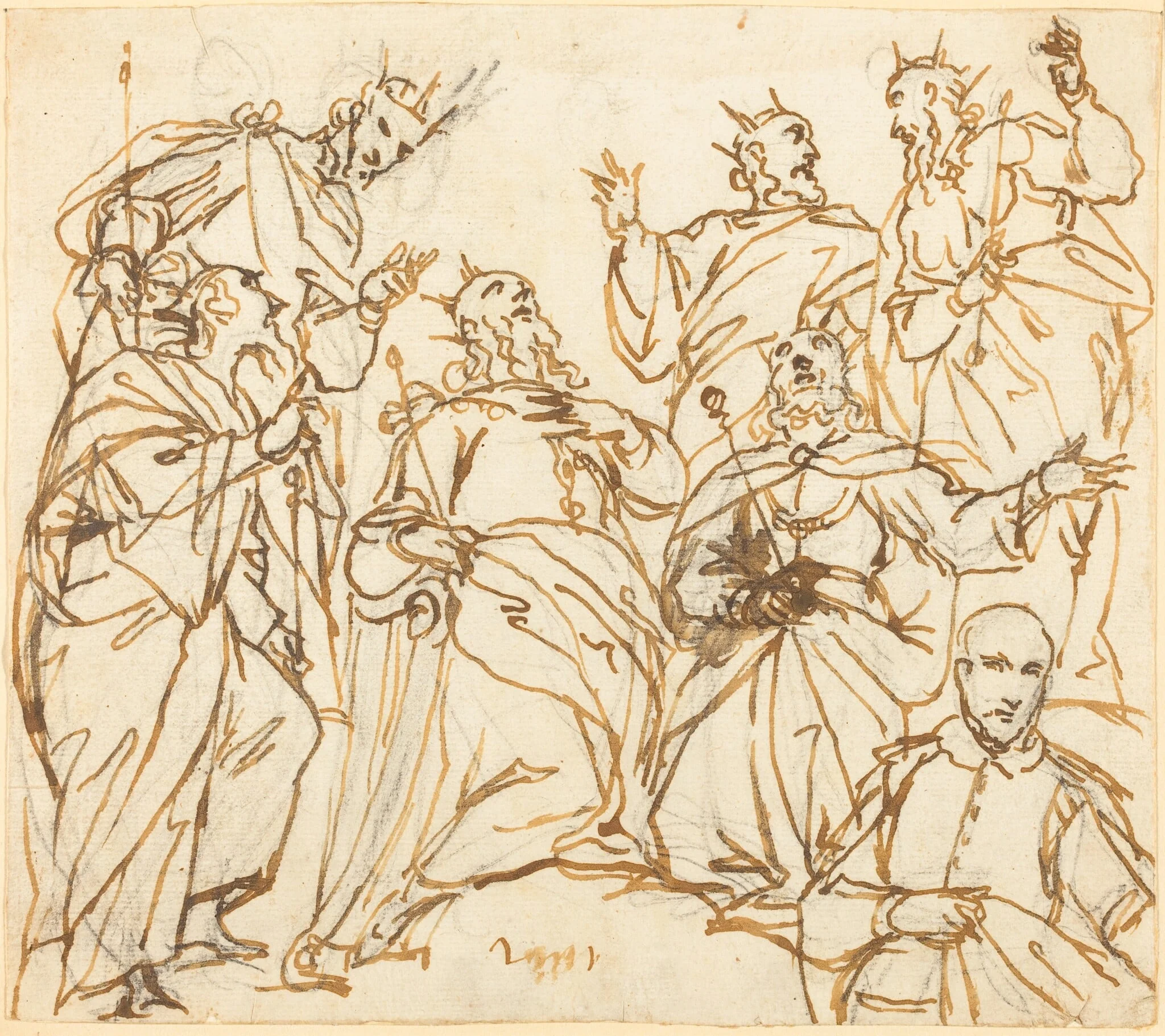 David and the Patriarchs with a Donor, detail