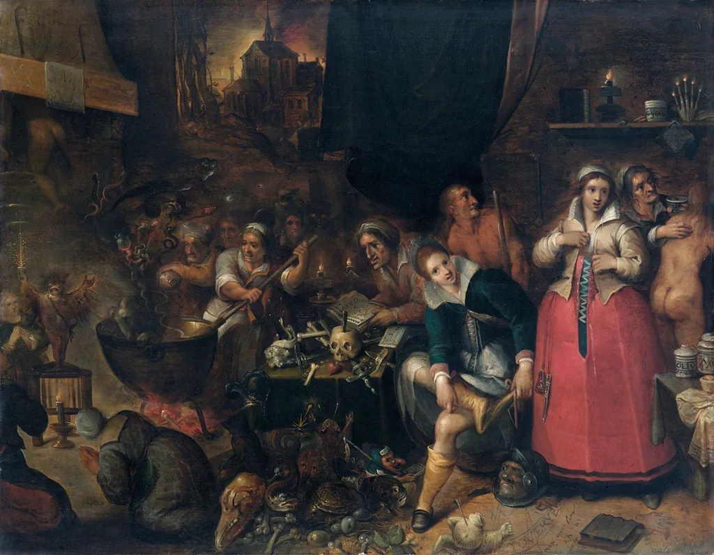 A Witches' Kitchen, by Frans Francken the Younger, paint, 1610