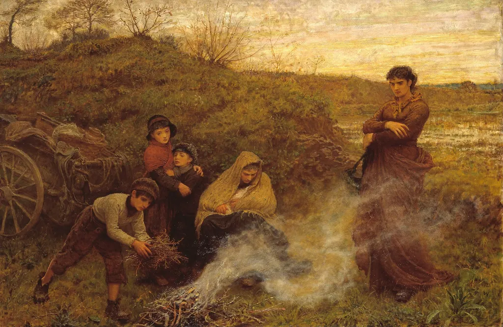 The Vagrants, by Frederick Walker, oil, 1868