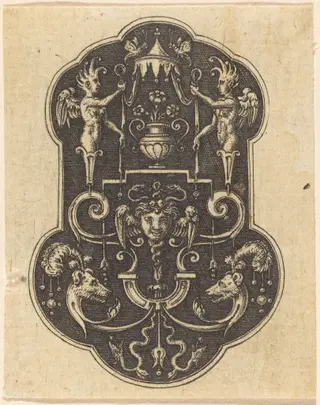 Head of Medusa, by Etienne Delaune, ink, 1551