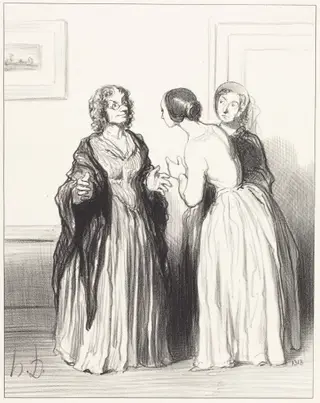 (1er Bas Bleu) - Profitons de l'occasion..., by Honoré Daumier, ink, 1852