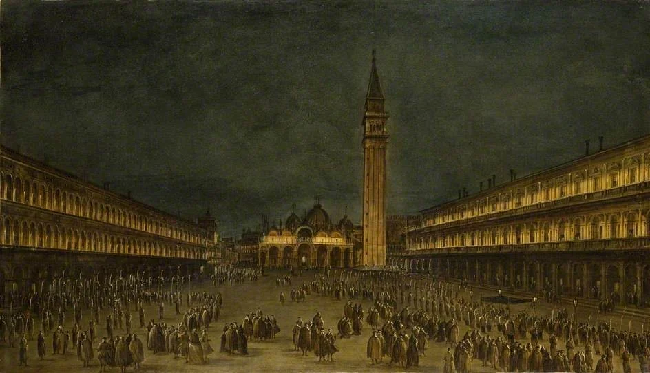 A Night Procession in the Piazza San Marco, detail