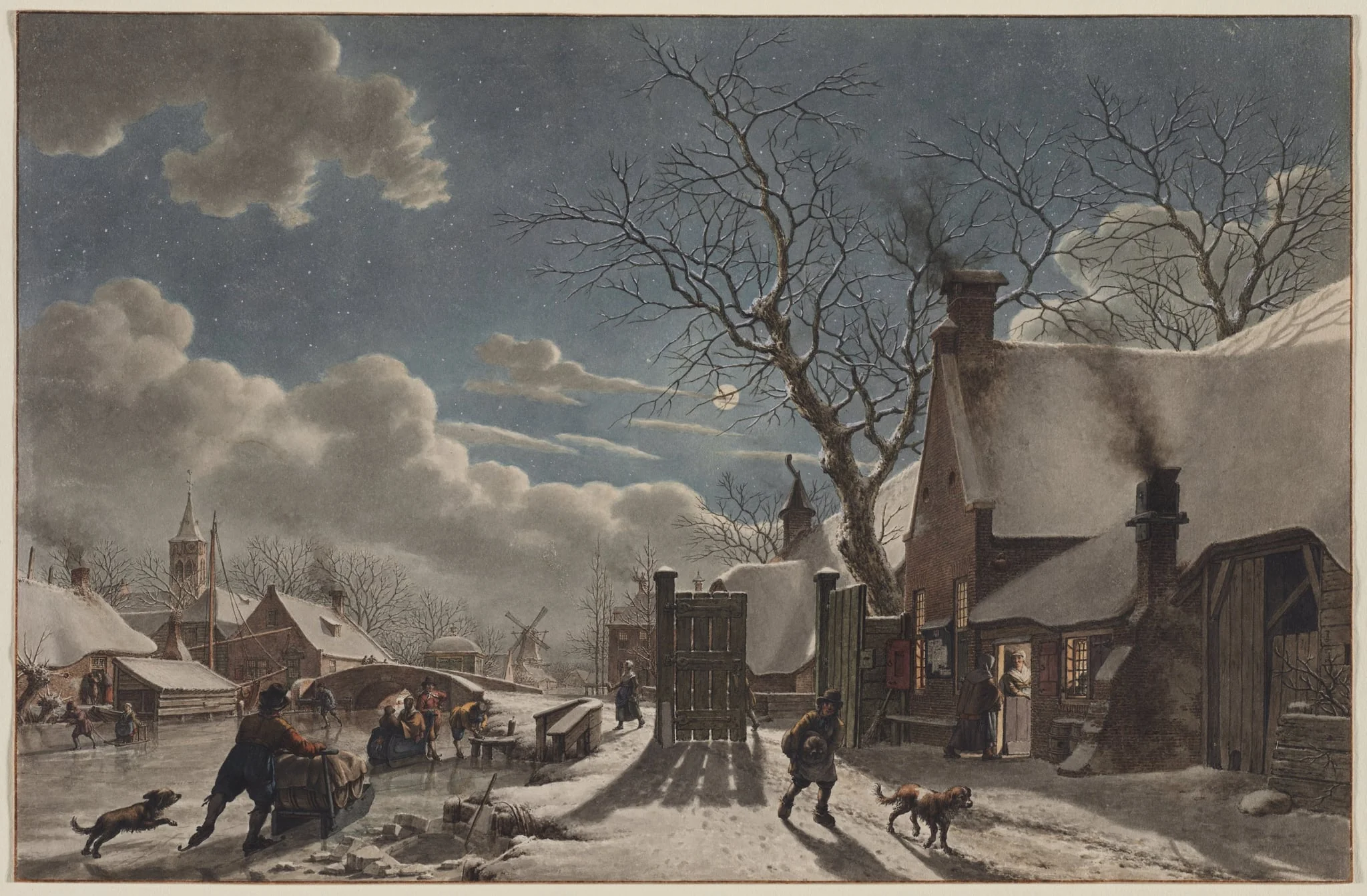 Winter Night in a Dutch Town, detail