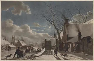 Winter Night in a Dutch Town, by Jacob Cats, 1797