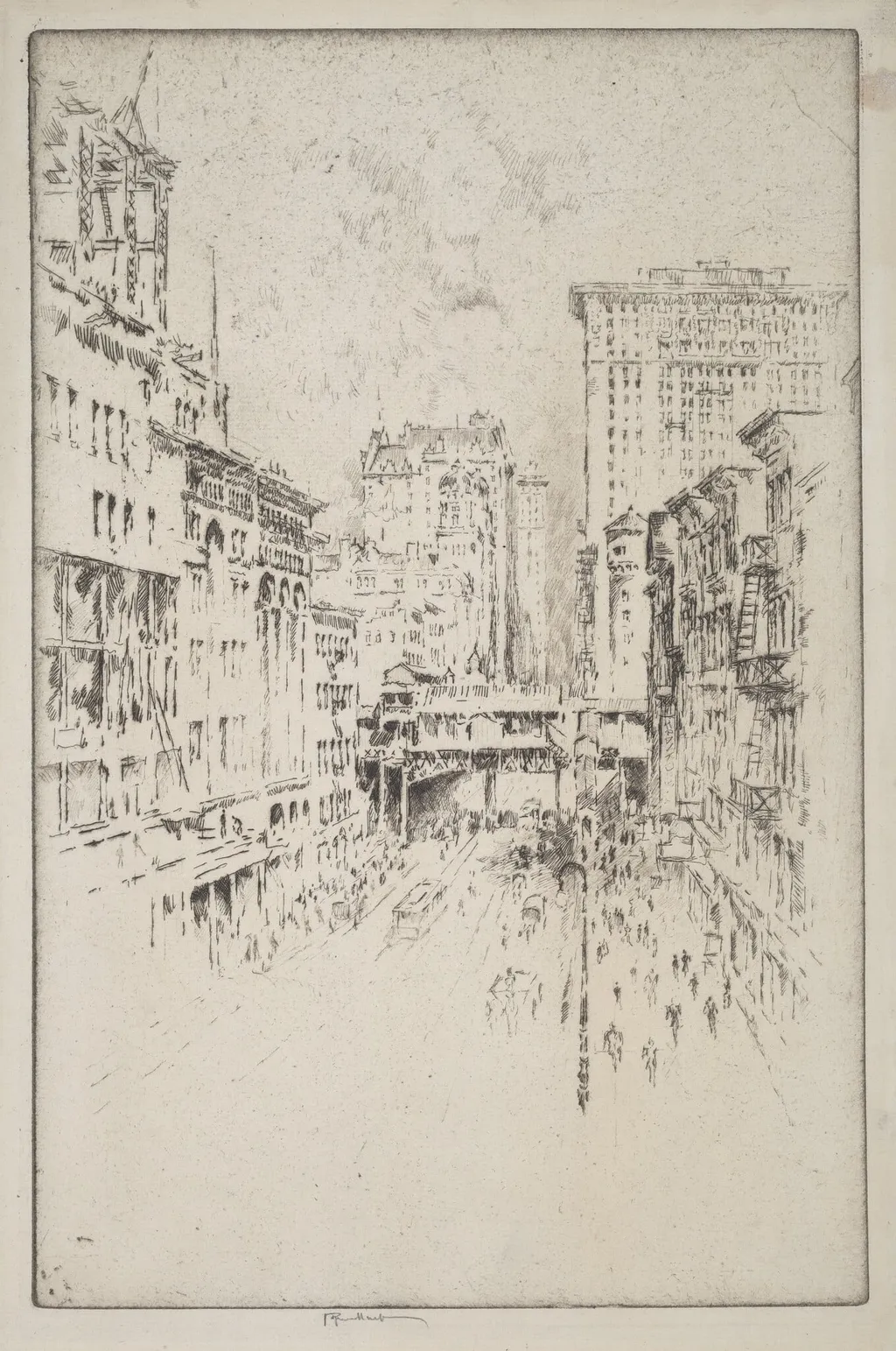 Forty-Second Street, by Joseph Pennell, ink, 1904