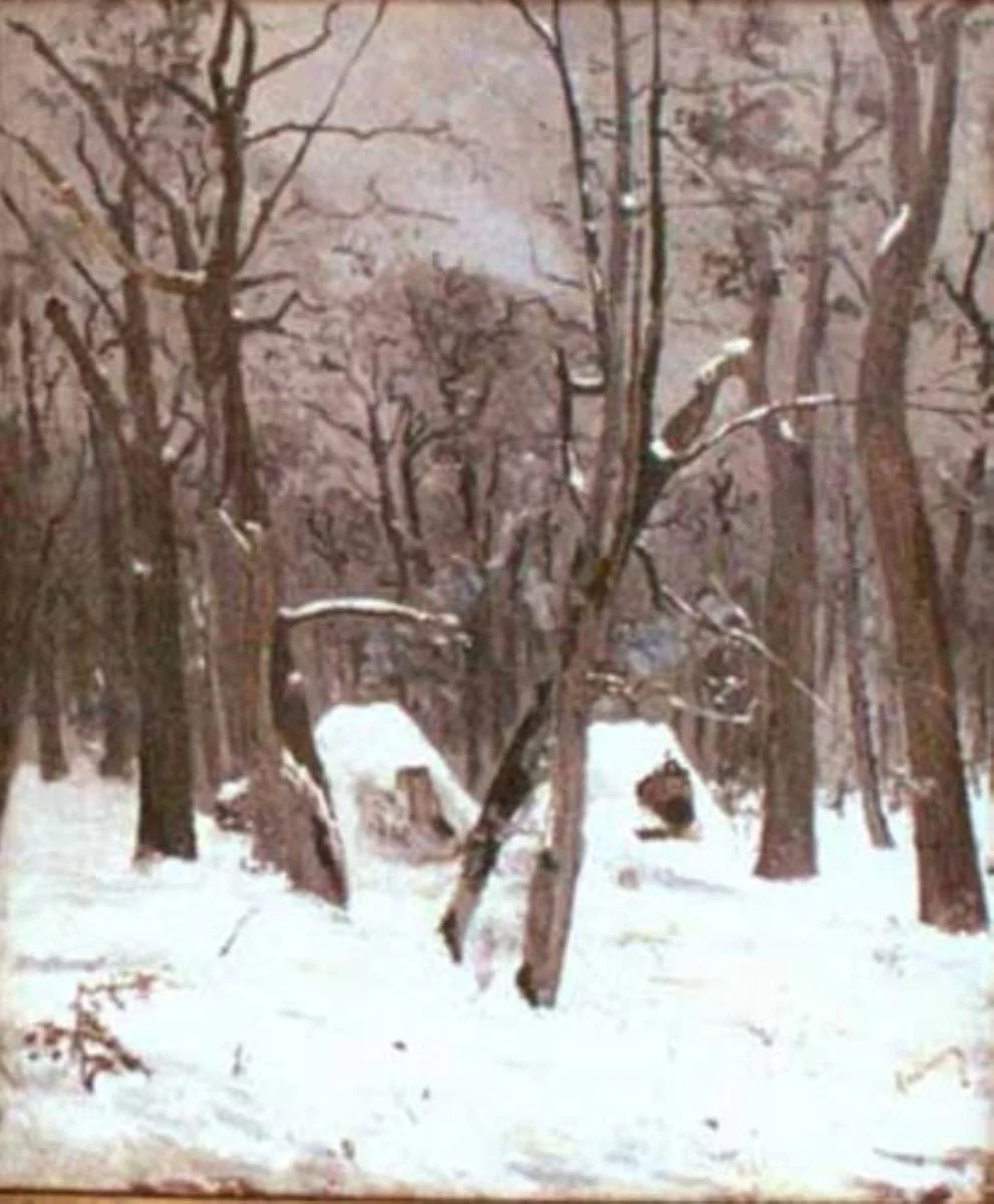 Iarna în pădure, detail