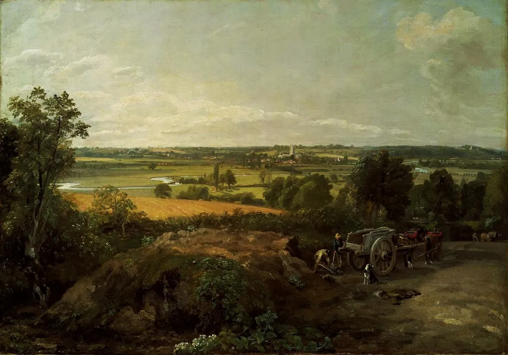 Stour Valley and Dedham Church, by John Constable, oil, 1814