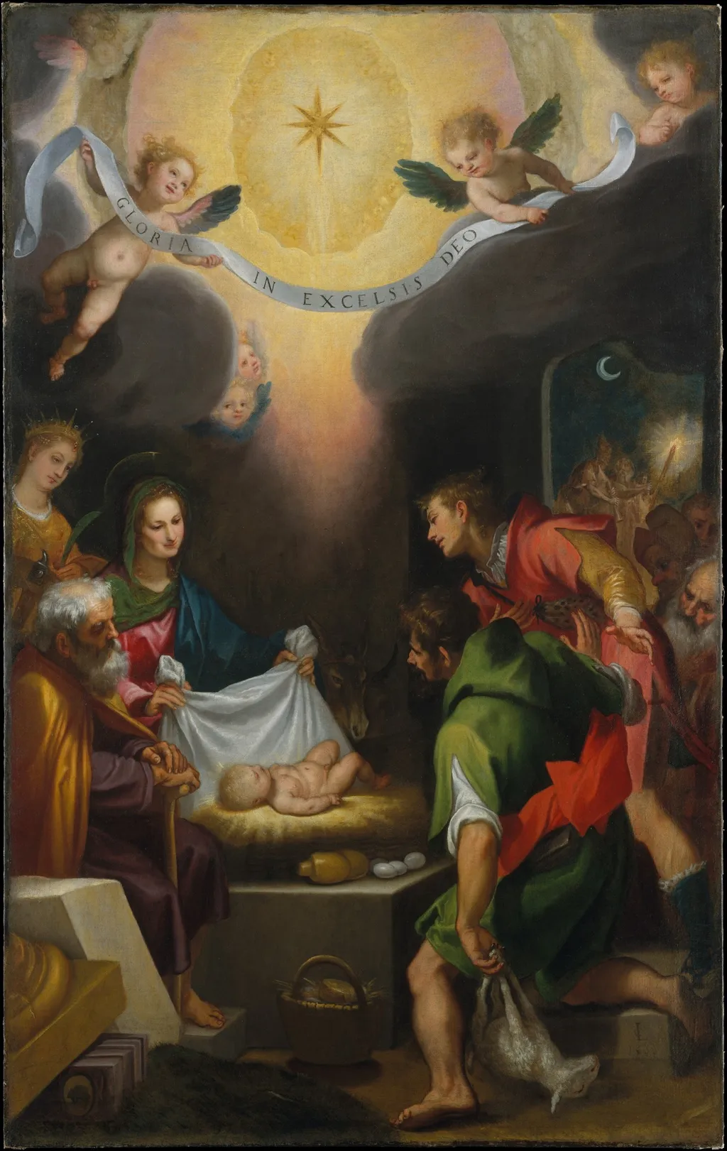 The Adoration of the Shepherds with Saint Catherine of Alexandria, by Cigoli, oil, 1600