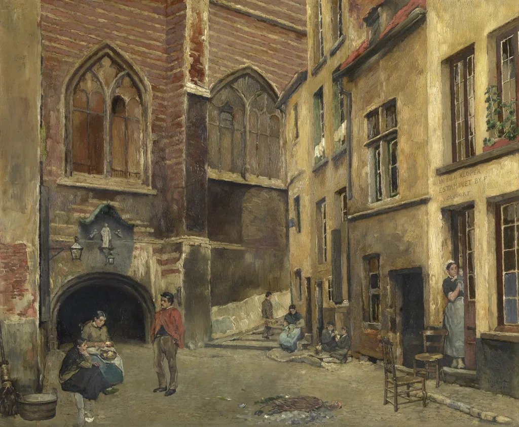 The Old Antwerp Butcher Hall, by Piet Verhaert, oil, 1892