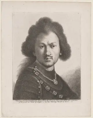 Rembrandt's Head by Himself, by Thomas Worlidge, ink, 1758