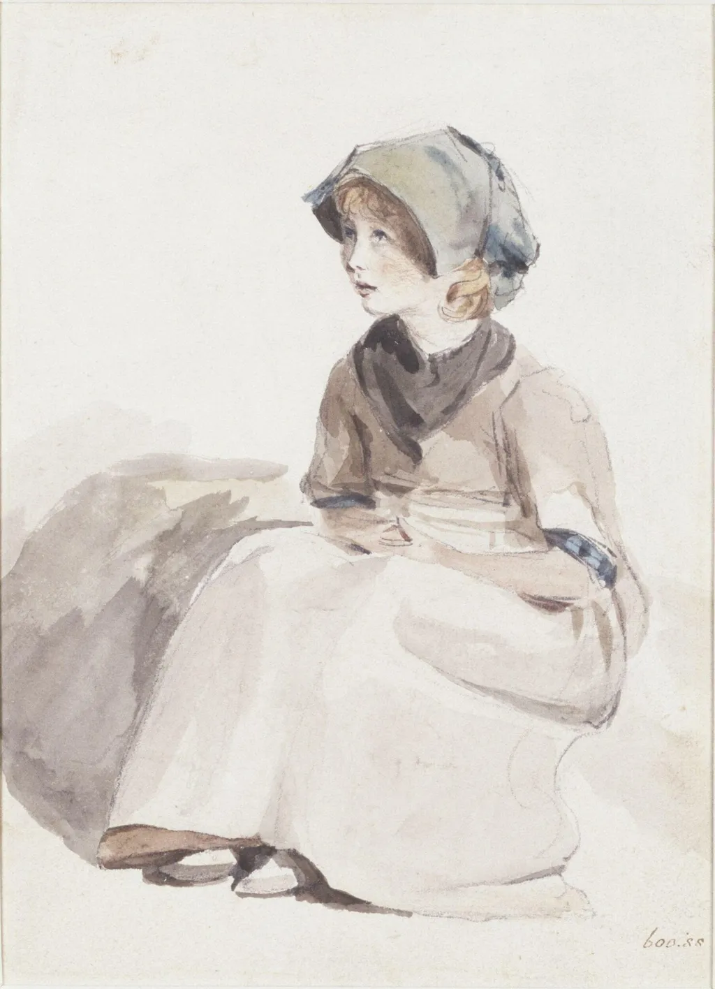 A Suffolk Child: sketch for 'The Valley Farm', by John Constable, paint, 1835