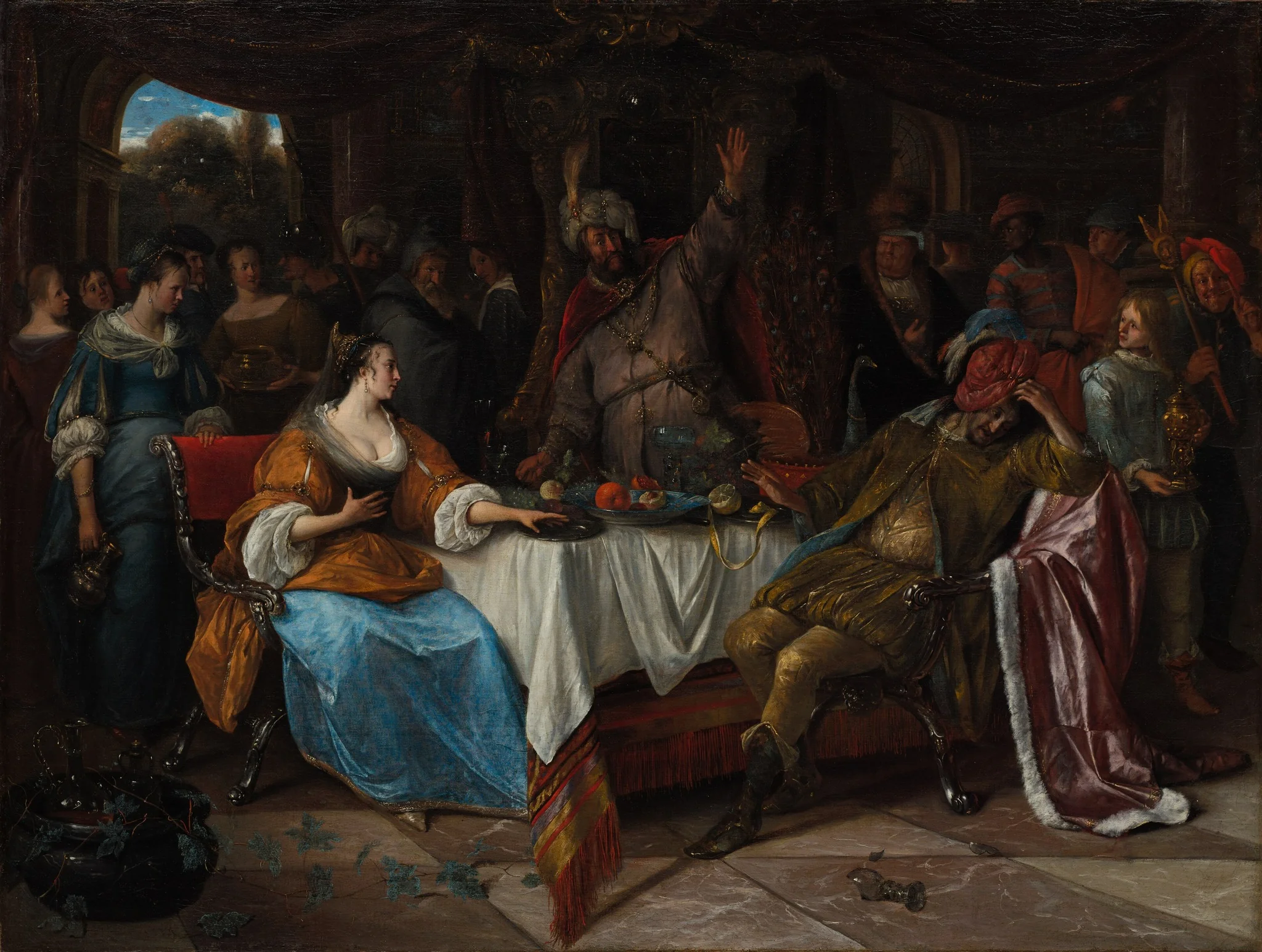 Esther, Ahasuerus, and Haman, detail