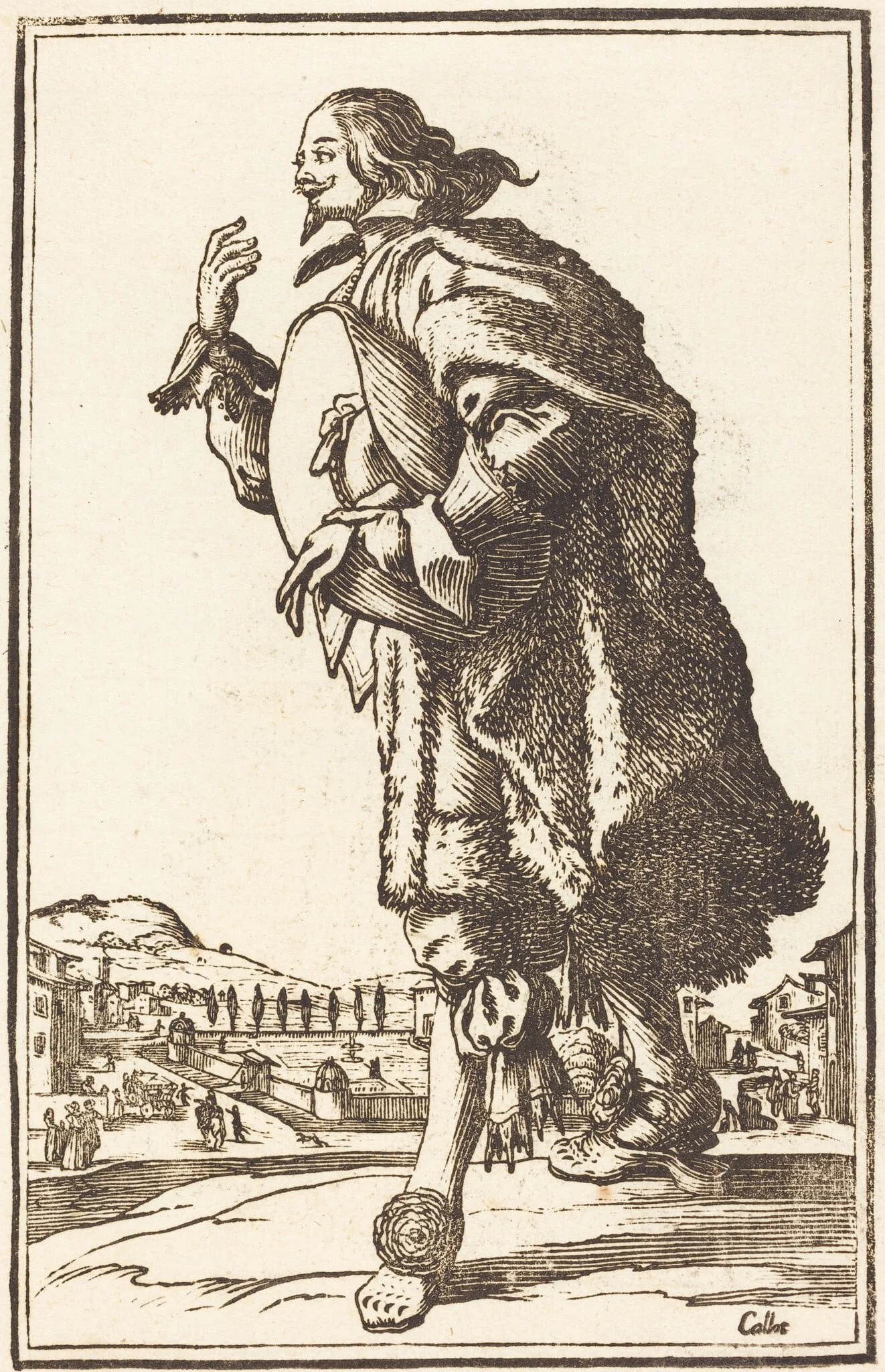 Noble Man with Felt Hat, Bowing, detail