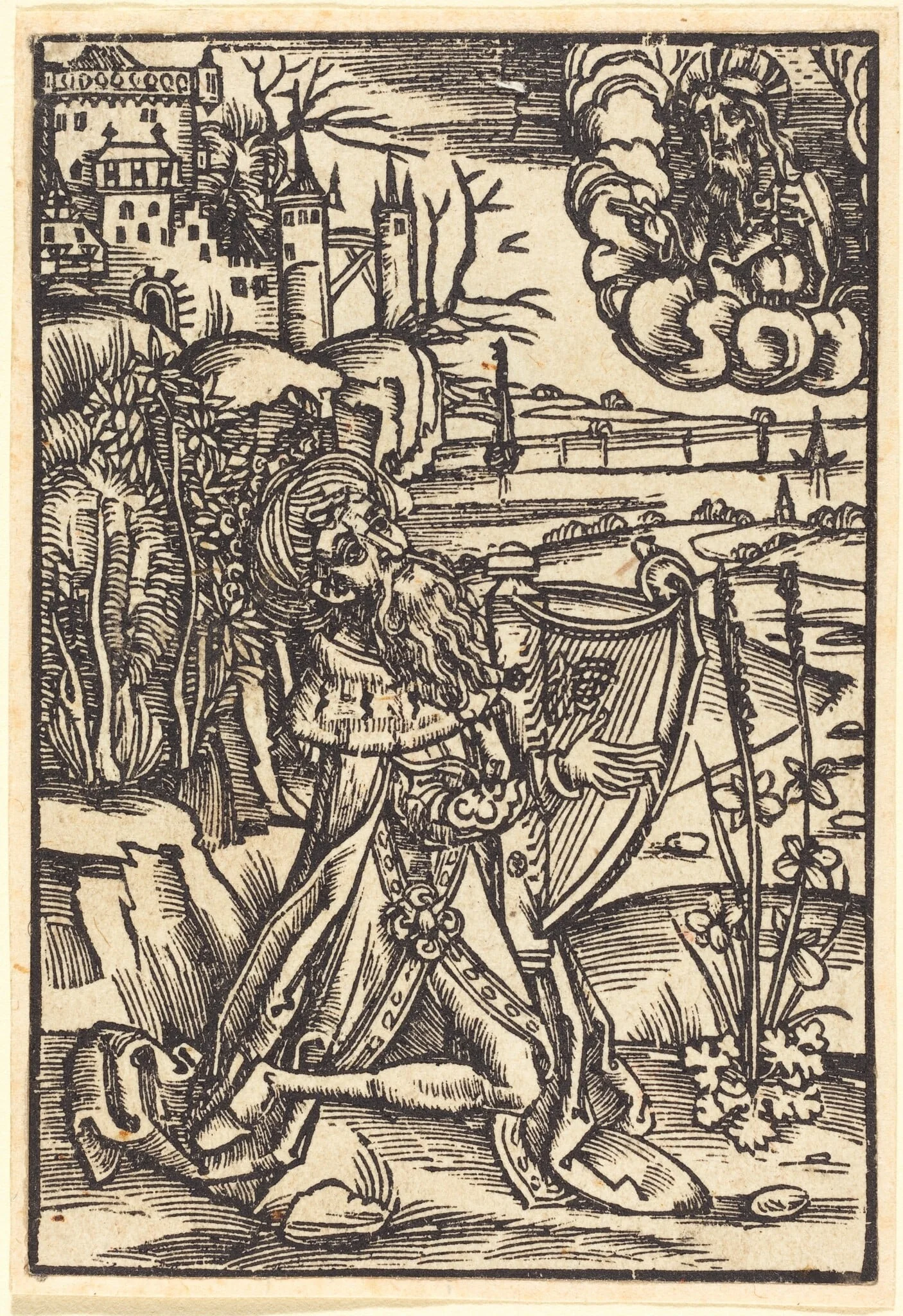 David Playing the Harp, detail